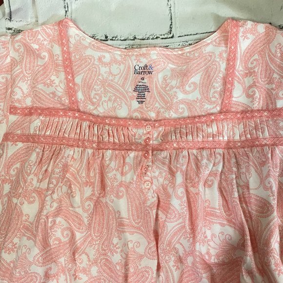 Croft & Barrow Cotton blend Short Sleeve Nightgown 4X - Picture 5 of 6